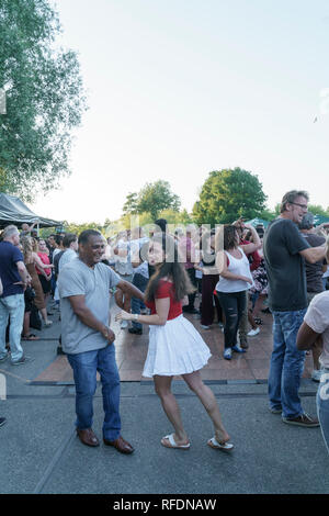 Westergasterrain nuit salsa, Amsterdam, Pays-Bas Banque D'Images