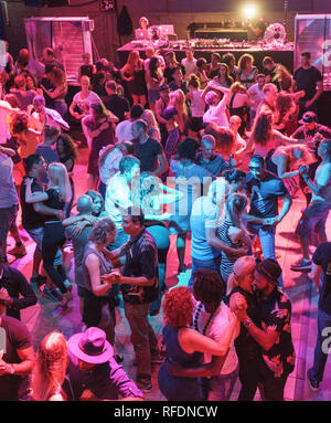 Westergasterrain nuit salsa, Amsterdam, Pays-Bas Banque D'Images