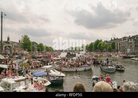 Gay Pride Amsterdam Amstel sur 2018, Pays-Bas Banque D'Images