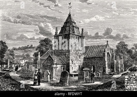 Corstorphine ancienne église paroissiale, Édimbourg, Écosse, 19e siècle Banque D'Images