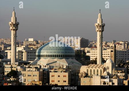 Le roi Abdallah Mosquée, quartier Al-Abdali, Amman, Jordanie Banque D'Images