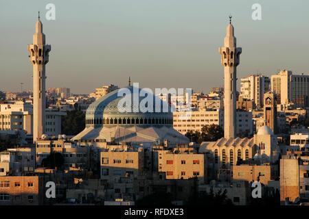 Le roi Abdallah mosquée, dans le quartier Al-Abdali, Amman, Jordanie Banque D'Images