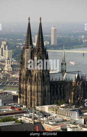 DEU, l'Allemagne, Cologne : La vue sur le centre-ville. Cathédrale. | Banque D'Images