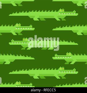 Motif Crocodile sans couture. Arrière-plan de reptiles Alligator. croc d'illustration vectorielle. Illustration de Vecteur