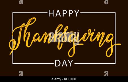 Joyeux Thanksgiving Day typographie design vectoriel sur un fond noir modèle célébration. La conception de l'action de grâce pour les impressions flyers,parfait,bann Illustration de Vecteur