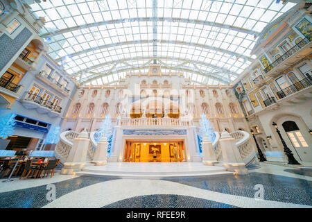 Macao, DEC 24 : vue de l'intérieur du célèbre casino hôtel MGM on DEC 24, 2018 à Macao Banque D'Images