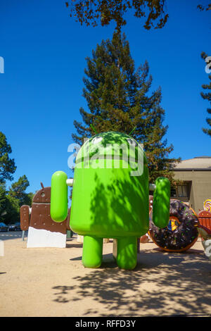 Statue d'Android bureau principal siège Googleplex dans Banque D'Images