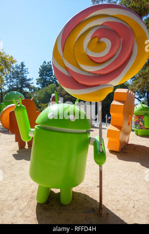 Statue d'Android bureau principal siège Googleplex dans Banque D'Images