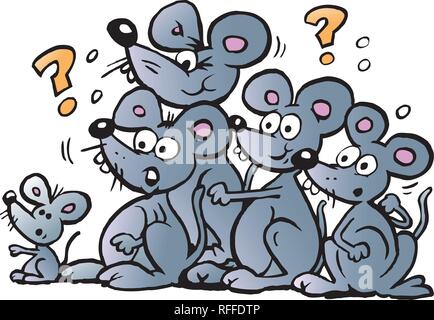 Cartoon Vector illustration d'une bande de souris Demande Illustration de Vecteur