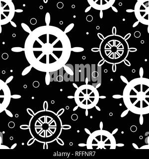 Roues blanc vecteur seamless repeat pattern avec des cercles sur fond noir. Illustration de Vecteur