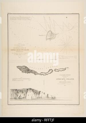 Enquête sur la côte américaine...Reconnaissance de Smith ou contondants's Island, Washington / U.S. Coast Survey...Croquis d'Anacapa Island à Santa Barbara Channel. Artiste : James McNeill Whistler (américain, Lowell, Massachusetts 1834-1903 Londres) ; Charles Knight (États-Unis, actif 1854) ; John Young (États-Unis, actif 1854) ; après William Birch McMurtrie (Américain, Philadelphie, Pennsylvanie 1816-1872 Washington, D.C.). Dimensions : image : 11 3/4 x 9 5/16 in. (29,8 x 23,7 cm) : feuille 14 x 10 1/2 à 11/16. (36,8 x 27,1 cm). Date : 1854-57. Musée : Metropolitan Museum of Art, New York, USA. Banque D'Images