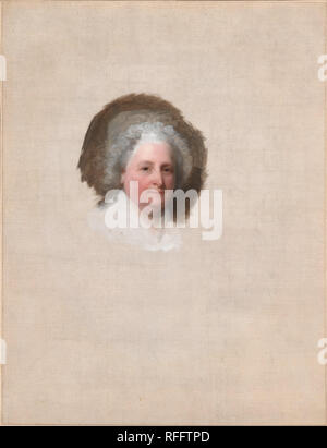 Martha Washington (l'Athenaeum Portrait). Date/Période : Avril 12, 1796. La peinture. Huile sur toile. Hauteur : 1 219 mm (47.99 in) ; Largeur : 940 mm (37 in). Auteur : GILBERT STUART. Banque D'Images