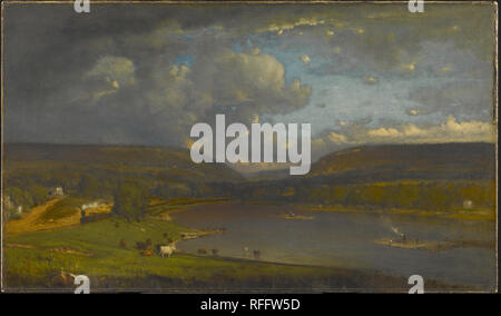 Sur la rivière Delaware. Date/Période : De 1861 jusqu'en 1863. La peinture. Huile sur toile. Auteur : George Inness. Banque D'Images