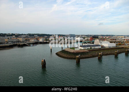 Le port du Havre (Normandie, France). Le Havre est une commune française, située dans le département de la normandie de nort Banque D'Images