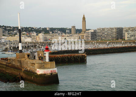 Le port du Havre (Normandie, France). Le Havre est une commune française, située dans le département de la normandie de nort Banque D'Images