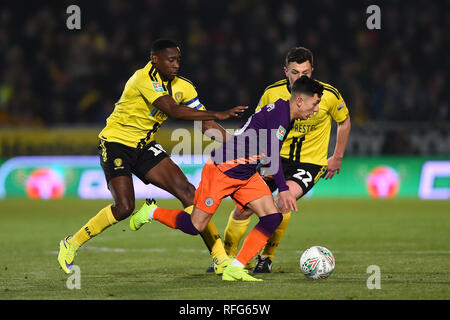 BURTON ON TRENT, Royaume-Uni 23 janvier. Manchester City avant Ian Carlo Poveda (83) au cours de l'Carabao Cup match entre Burton Albion et Manchester City au stade de Pirelli, Burton upon Trent le mercredi 23 janvier 2019. (Crédit : MI News & Sport) Banque D'Images