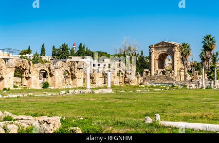 Aqueduc Romain à Tyr, Liban Banque D'Images