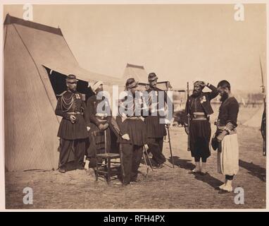 [Zouaves, camp de Châlons]. Artiste : Gustave Le Gray (Français, 1820-1884). Dimensions : Image : 27,9 x 35,6 cm (11 x 14 in.). Date : 1857. Musée : Metropolitan Museum of Art, New York, USA. Banque D'Images