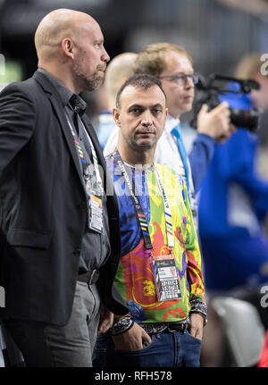 Cologne, Allemagne. 19 Jan, 2019. De gauche à droite Axel KROMER (DHB Directeur des Sports, ALL), Bob HANNING (DHB Vice-président, GER), tour principal Groupe I, l'Allemagne (GER) - Islande (ISL) 24 - 19, sur 19.01.2019 dans Koeln/Allemagne. Coupe du Monde de Handball 2019, à partir de la 10.01. - 27.01.2019 en Allemagne/Danemark. Utilisation dans le monde entier | Credit : dpa/Alamy Live News Banque D'Images