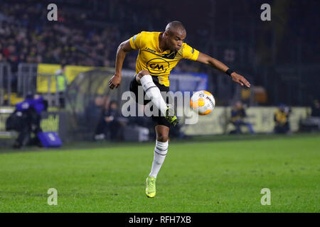 BREDA, Pays-Bas, 25-01-2019, football, Stade Rat Verlegh du CNA, l'Eredivisie néerlandaise, de la saison 2018/2019, le joueur du CNA Mikhail Rosheuvel, pendant le match CNA - ADO. Banque D'Images