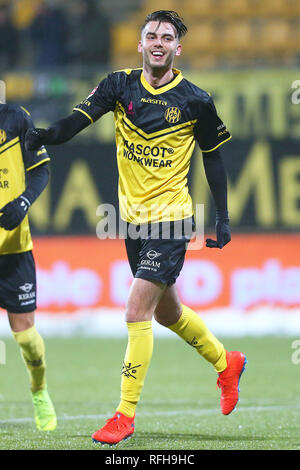 KERKRADE, Pays-Bas, 25-01-2019, football, Néerlandais Keuken Kampioen Divisie, Roda JC -jong AZ, Limbourg, saison 2018-2019, Roda player Livio Milts, célébrant l'objectif Banque D'Images
