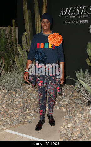 Hollywood, CA. 25 Jan, 2019. Jay Alexander, à l'occasion du lancement de l'Adam Franzino Muses, une exposition de photographies d'Art à lait dans Hollywood, Californie le Vendredi, Janvier 25, 2019. Credit : Faye Sadou/media/Alamy Punch Live News Banque D'Images