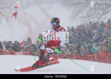 Kitzbuehel, Autriche. 26 janvier, 2019. Audi FIS Ski World Cup, le slalom masculin ; Marcel Hirscher (AUT) en action : Action Crédit Plus Sport/Alamy Live News Banque D'Images