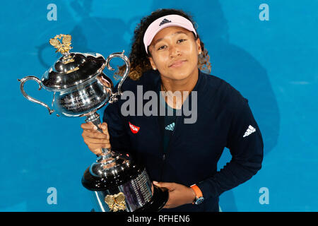 Melbourne, Australie. 26 janvier, 2019. Naomi Osaka du Japon a remporté le titre à l'Australian Open 2019 Tournoi de tennis du Grand Chelem à Melbourne, Australie, et est devenu le nouveau numéro un mondial. Frank Molter/Alamy live news Banque D'Images