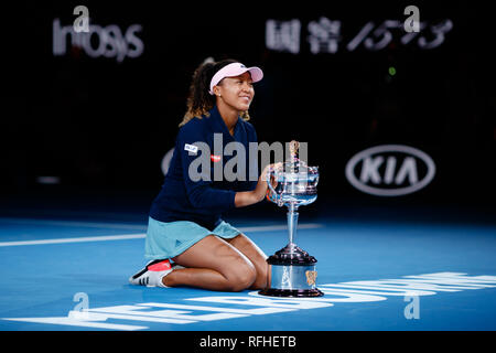 Melbourne, Australie. 26 janvier, 2019. Naomi Osaka du Japon a remporté le titre à l'Australian Open 2019 Tournoi de tennis du Grand Chelem à Melbourne, Australie, et est devenu le nouveau numéro un mondial. Frank Molter/Alamy live news Banque D'Images