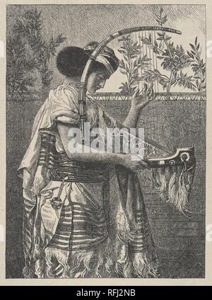 Hosannah ! La Bible des Dalziels (Galerie). Artiste : Simeon Solomon (britannique, Londres 1840-1905 Londres). Dimensions : Image : 6 × 7/16 4 3/4 in. (16,3 × 12 cm) l'Inde : 8 Fiche 6 7/16 × 5/8 po. (21,4 × 16,8 cm) Mont : 16 7/16 po. × 12 15/16 in. (41,8 × 32,8 cm). Graveur : Dalziel Brothers (britannique, 1839-1893) active. Imprimante : Camden Press (britannique, Londres). Editeur : Scribner et Welford (New York, NY). Date : 1863-81. En 1862, les Frères Dalziel, des graveurs en bois de style victorien, s'est approché d'un groupe d'artistes britanniques avec le projet d'une Bible, abondamment illustré. Les travaux ont commencé immédiatement, mais la soixante- Banque D'Images