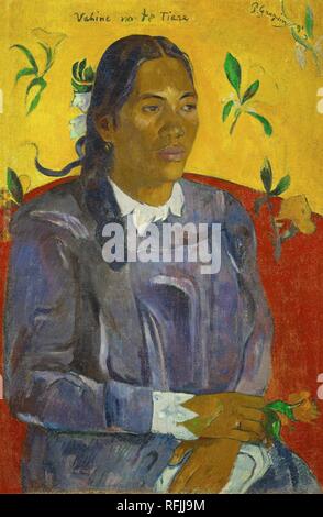 Vahine no te tiare / femme avec une fleur. Date/période : 1891. La peinture. Huile sur toile. Hauteur : 70,5 cm (27,7 in) ; Largeur : 46,5 cm (18.3 in). Auteur : Paul Gauguin. GAUGUIN, PAUL. Gauguin, Paul Eugéne Henri. Banque D'Images