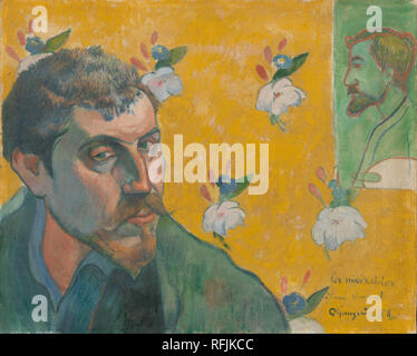 Autoportrait avec portrait de Bernard, "Les Misérables". Date/période : 1888. La peinture. Huile sur toile. Hauteur : 45 cm (17,7 in) ; largeur : 55 cm (21,6 in). Auteur : Paul Gauguin. GAUGUIN, PAUL. Gauguin, Paul Eugéne Henri. Banque D'Images