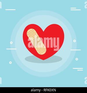 Heart cardio avec cure vector illustration design Illustration de Vecteur