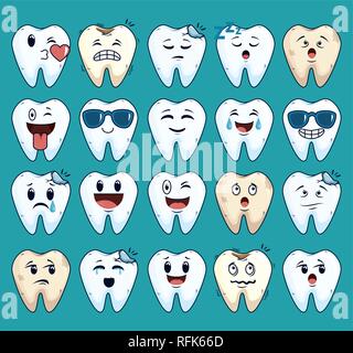Définir les soins des dents avec traitement de la médecine dentaire Illustration de Vecteur