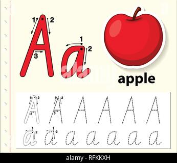 Lettre d'un alphabet de traçage illustration feuilles Illustration de Vecteur