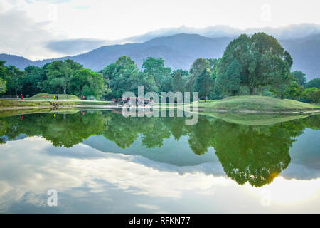 Beaux jardins du lac Taiping, Malaisie Banque D'Images