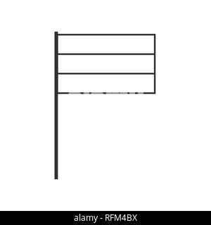 L'icône du drapeau pays triband horizontale en contour noir modèle plat. Date de l'indépendance ou de la fête nationale. Illustration de Vecteur