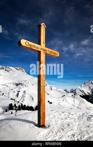 Sommet cross près de Lech am Arlberg Banque D'Images