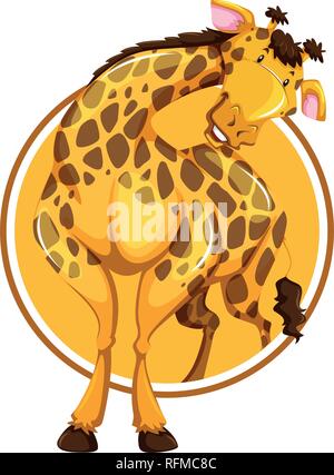 Sur l'illustration de la bannière cercle girafe Illustration de Vecteur