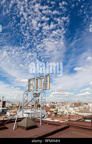 Vue de la terrasse et un ciel bleu Banque D'Images