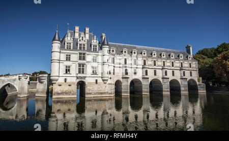 Le château de Chenonceau dans la vallée de la Loire en France Banque D'Images