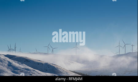 Une partie de la vallée de la Clyde, d'éoliennes autour de Abington dans South Lanarkshire, Écosse, Royaume-Uni. Banque D'Images