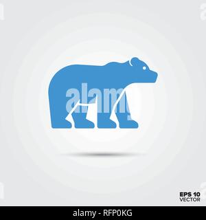 L'icône de l'ours polaire, le réchauffement climatique et sur les espèces en symbole. Vecteur EPS 10. Illustration de Vecteur