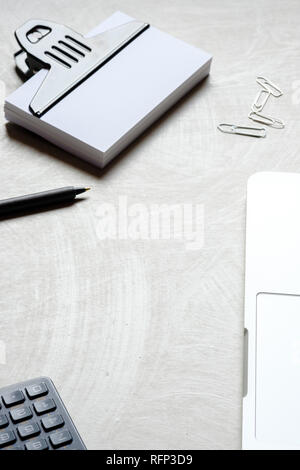 Bureau mobile, ordinateur portable, bureau, matériel de bureau calculatrice Banque D'Images