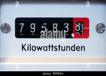 DEU, Allemagne : compteur d'électricité dans une maison privée. Banque D'Images