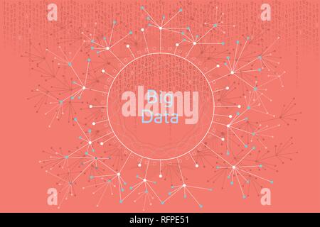 Big data concept illustration vectorielle. Illustration graphique futuriste à propos des données visuelles et les médias sociaux analitics. Illustration de Vecteur