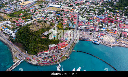 Le fort Louis, à Marigot, Saint Martin, St Martin, Saint Martin de la mer des Caraïbes Banque D'Images