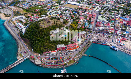 Le fort Louis, à Marigot, Saint Martin, St Martin, Saint Martin de la mer des Caraïbes Banque D'Images