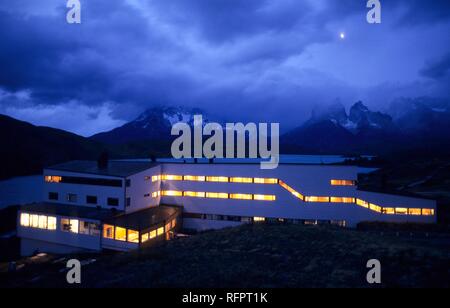 CHL, Chili, Patagonie : le Parc National Torres del Paine, l'hôtel Explora Salto Chico. Banque D'Images