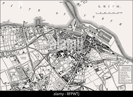 Plan de Leith, 1883, Édimbourg, Écosse Banque D'Images